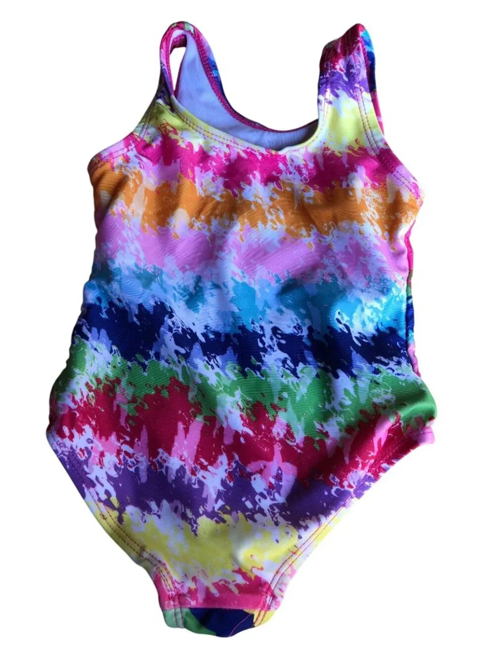 Cabana Life Bathing Suit Cover up Terrycloth Hooded Girls 2T Rainbow Heart Pink